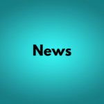 Turquoise background Text: News